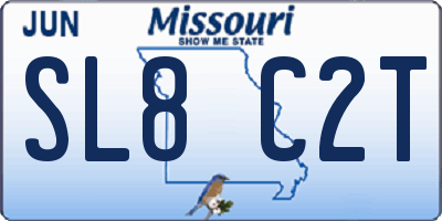 MO license plate SL8C2T