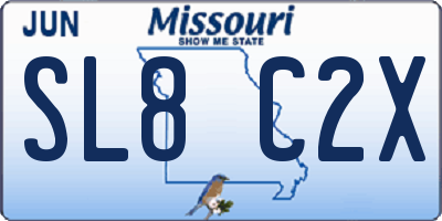 MO license plate SL8C2X