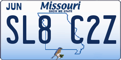 MO license plate SL8C2Z