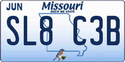 MO license plate SL8C3B