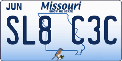 MO license plate SL8C3C