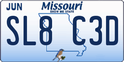 MO license plate SL8C3D