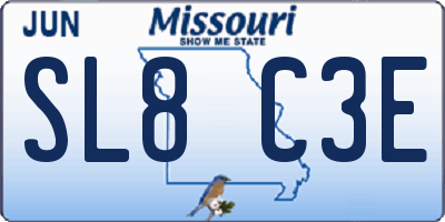 MO license plate SL8C3E