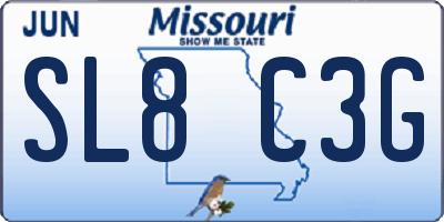MO license plate SL8C3G