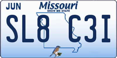 MO license plate SL8C3I