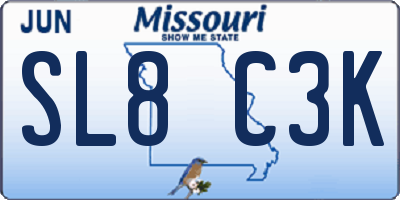 MO license plate SL8C3K