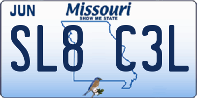 MO license plate SL8C3L