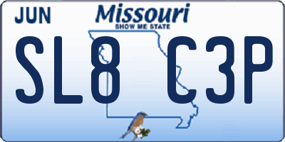 MO license plate SL8C3P