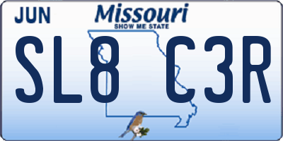 MO license plate SL8C3R