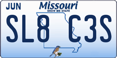 MO license plate SL8C3S