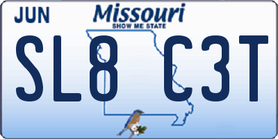 MO license plate SL8C3T
