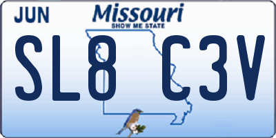 MO license plate SL8C3V