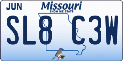 MO license plate SL8C3W