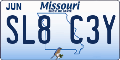 MO license plate SL8C3Y