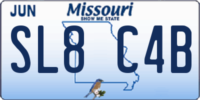 MO license plate SL8C4B