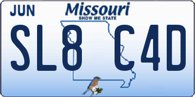 MO license plate SL8C4D