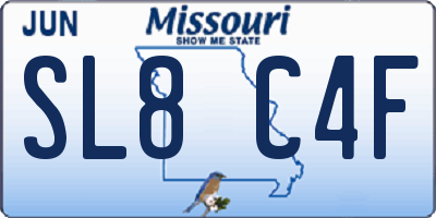MO license plate SL8C4F