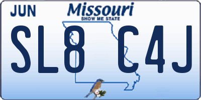 MO license plate SL8C4J