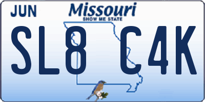 MO license plate SL8C4K