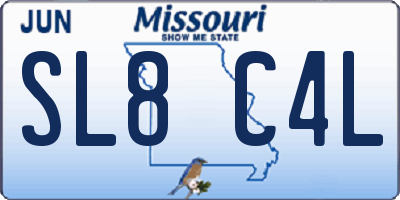 MO license plate SL8C4L