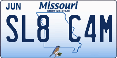 MO license plate SL8C4M