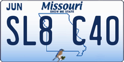 MO license plate SL8C4O