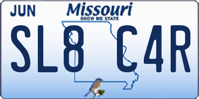 MO license plate SL8C4R