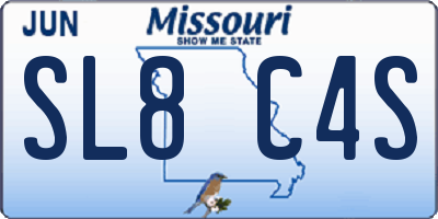 MO license plate SL8C4S