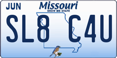 MO license plate SL8C4U