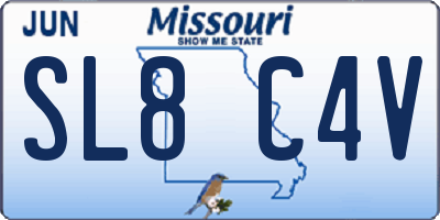 MO license plate SL8C4V