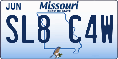 MO license plate SL8C4W