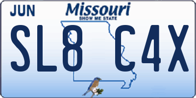 MO license plate SL8C4X