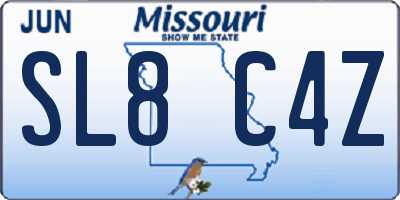 MO license plate SL8C4Z