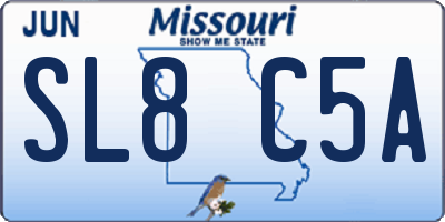 MO license plate SL8C5A