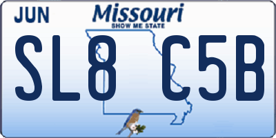 MO license plate SL8C5B