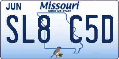 MO license plate SL8C5D