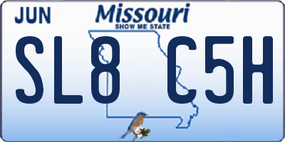 MO license plate SL8C5H