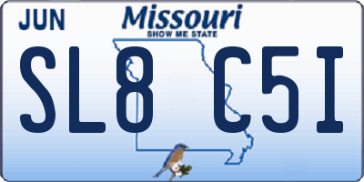 MO license plate SL8C5I