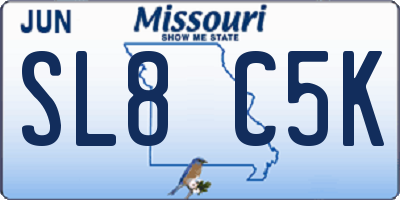 MO license plate SL8C5K