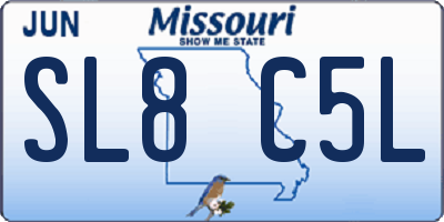 MO license plate SL8C5L