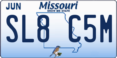 MO license plate SL8C5M