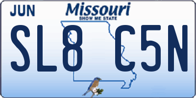 MO license plate SL8C5N
