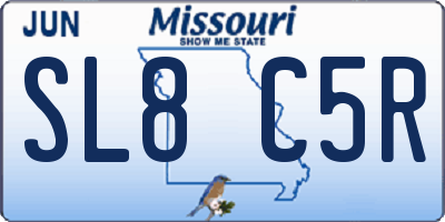 MO license plate SL8C5R