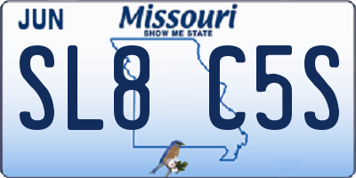 MO license plate SL8C5S