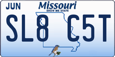 MO license plate SL8C5T