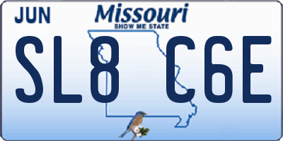 MO license plate SL8C6E