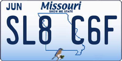 MO license plate SL8C6F