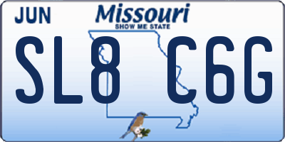 MO license plate SL8C6G