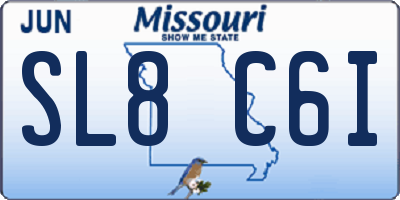 MO license plate SL8C6I