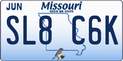 MO license plate SL8C6K